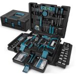 Caisse a outil complete 379 pices - boite a outils avec tiroir mnagers gnraux malette outils de rparation ...