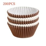Caissettes cupcakes - non spcifi - 7x5x3cm - blanc et brun - jetables et rsistantes la chaleur blanc ...