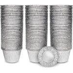 Caissettes � tarte en aluminium - lot de 50 caissettes � cupcakes r�utilisables en aluminium de 200 ml ...