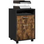 Caisson de bureau - homcom - 40x35x60cm - panneaux de particules - brun rustique