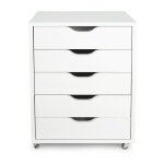 Caisson de bureau mobile sur roulettes avec 5 tiroirs