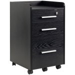 Caisson de bureau rangement homcom bureau sur roulettes 3 tiroirs 1 verrouillable 1 trieur dossiers en ...