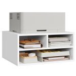 Caisson bureau woltu - support imprimante � 2 niveaux - 47x40x225cm - blanc w0att0839