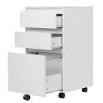 Caisson mobile woltu - meuble rangement bureau avec 3 tiroirs - 40x40x70cm - blanc w0att0863