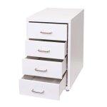 Caisson � tiroirs - d�coshop26 - 4 tiroirs - acier blanc - 48x28x41 cm