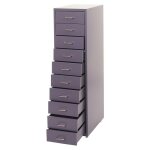 Caisson  tiroirs - dcoshop26 - 110 x 28 x 41 cm - 10 tiroirs en acier - gris fonc