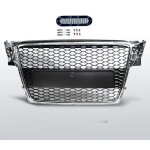 Calandre chrome et noir look rs4 pour audi a4 b8 phase 1 de 12 / 2007  10 / 2011