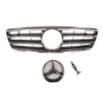 Calandre mercedes classe c w203 berline chrome et noir brillant de 04 / 2000 a 12 / 2006