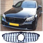 Calandre pour mercedes classe c w205 facelift noir brillant