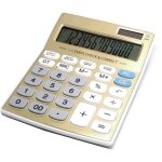 Calculatrice de bureau standard batterie solaire double alimentation grand �cran lcd � 12 chiffres calculatric ...
