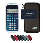 Calculatrice ti - coll�ge plus solaire avec housse de protection wyngs incluse noir - calculatrice scientifiqu ...