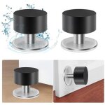 Cale porte - inox - auto - adhsif - noir - 4. 56x4. 1 cm - bute murale