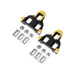 Cales v�lo route 1 paire compatible chaussures cyclisme fixation secure couleur jaune fluorescent sport ...