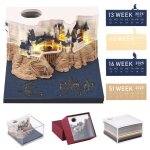 Calendrier 3d 2025 calendrier cr�atif avec lumi�res & ch�teau magique 3d bloc - notes en papier sculpt� ...
