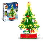Calendrier de lavent 2025 ensemble de jouets de construction darbre de nol avec lumire led486pcs calendrier ...