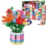 Calendrier de lavent fleurs succulentes compte  rebours de 24 jours avec blocs de construction de bouquet ...