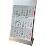 Calendrier de bureau 2026 / 2027 en acier inoxydable avec aimant et bloc calendrier 3 mois 2026 - 2027 ...