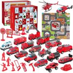Calendrier de lavent 2025 enfant camion pompier calendrier avent voiture jouet enfant 3 - 7 ans