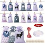 Calendrier de lavent 2025 vide a remplir soi meme10 * 15cm sac pour 24 calendrier avent sachets en tissu ...