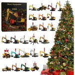 Calendrier de lavent engins de chantier 2025 no�l d�coration acrylique 24 jours surprise calendrier de ...