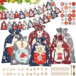 Calendrier de lavent vide a remplir soi meme femme homme enfant sac sachets en tissu cadeau decoration ...