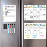 Calendrier magn�tique pour frigo effa�able � sec 3 plannings mensuel hebdomadaire et calendrier magn�tique ...