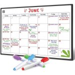 Calendrier magn�tique pour r�frig�rateur avec tableau blanc - planificateur mensuel id�al pense - b�te ...