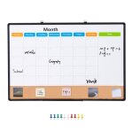 Calendrier mensuel - duoku - combo tableau blanc et li�ge - 600x900mm - cadre aluminium - 20 kg