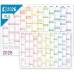 Calendrier mural 2026 a3 en fran�ais (42 x 297 cm) pli� rainbow agenda mural avec jours f�ri�s fran�ais ...