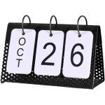 Calendrier perpétuel créatif décor de tournage de table à cadre en métal pour la maison noir Calendrier perpétuel créatif décor de tournage de table à cadre en métal pour la maison noir