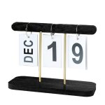 Calendrier perpétuel - exquis - bois - noir - 20x8x14 cm - pour bureau et maison Calendrier perpétuel - exquis - bois - noir - 20x8x14 cm - pour bureau et maison