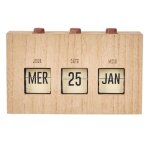 Calendrier perptuel - flip flap - 19cm - naturel - pratique - mdf