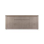 Calicosy - buffet 4 portes 1 tiroir avec 3 �tag�res effet bronze et mercure l207 cm - ischia - marron ...