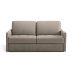 Calicosy - canap� 3 places convertible en tissu matelas 14cm - cosenza - marron