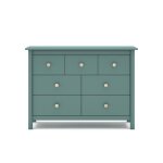 Calicosy - commode 7 tiroirs d�cor vert laqu� l110 cm camille - vert