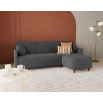 Calypso - canap� dangle r�versible 4 places convertible avec coffre en tissu - gris anthracite