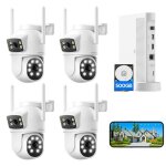 Camcamp camra de surveillance wifi extrieur 2mp + 2mp double objectif double cran 360 ptz suivi automatiqu ...