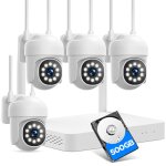 Camcamp camra de surveillance wifi extrieure sans fil kit 2mp audio bidirectionnel nvr enregistrement ...