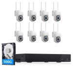Camcamp kit camra surveillance wifi extrieur sans fil 2mp avec 8 camras 500gb station base audio bidirectio ...