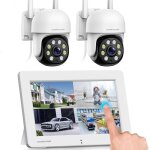 Camcamp kit camra surveillance wifi exterieure sans fil 3mp avec 7 nvr cran vision nocturne audio bidirectio ...