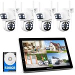 Camcamp kit camra surveillance wifi sans fil 101 nvr cran 2mp + 2mp double objectif dtection humaine ...