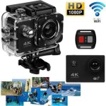 Camra daction 4k ultra hd wifi sports de plein air - noir - etanche - 1080p - tlcommande