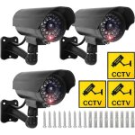 Cam�ra factice 3 pi�ces: cam�ra de surveillance factice ext�rieur avec lumi�re led rouge clignotantatrappe ...