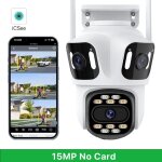 Cam�ra ip � trois objectifs et trois �crans wifi double objectif externe suivi automatique 15mp s�curit� ...