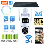 Cam�ra solaire 2 objectifs ext�rieure �tanche tuya wifi app alerte notification ptz cctv surveillance ...