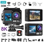 Cam�ra sport 8k 30fps - 170� grand angle - �tanche 30m - eis anti - shake - t�l�commande & wi - fi - ...