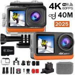 Cam�ra sport - q80tr ebr�cher:sony 386 double ecran 24 mp eis 2 batterie cam�ra etanche 40m
