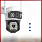 Cam�ra de surveillance 4g v380pro - 4mp double objectif d�tection de mouvement connectivit� 4g noir