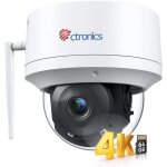Camra de surveillance 4k - ctronics - imx415 - dtection ia - wifi - rotation motorise 355 / 90