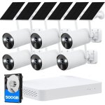 Cam�ra de surveillance camcamp 4mp wifi solaire kit 6 cam�ras vision nocturne